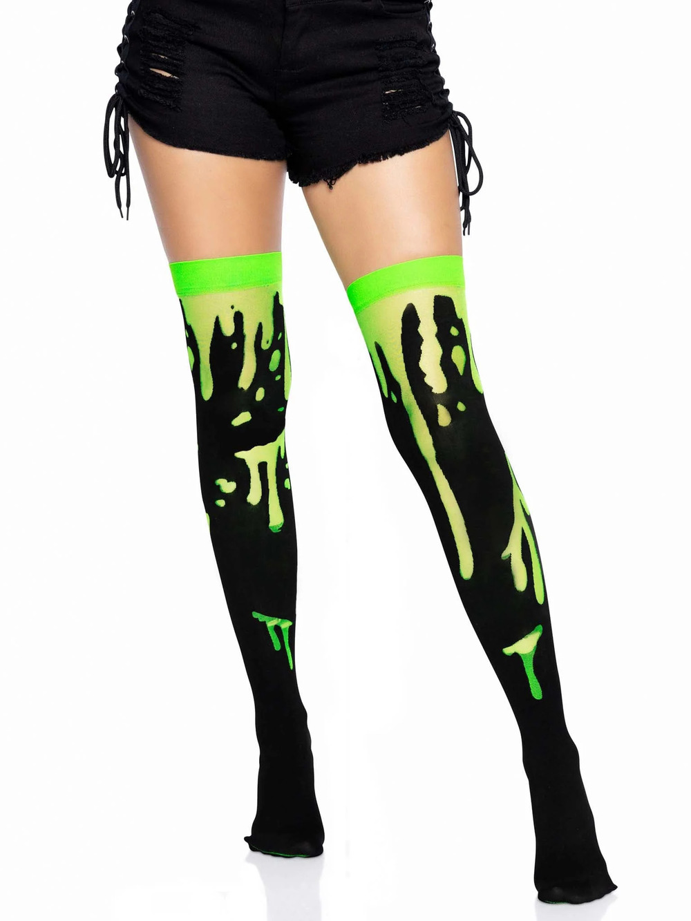 Leg Avenue - Splatter Thigh Highs - GREEN